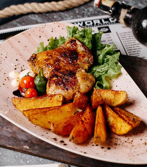 Vasalt csirkecomb tál